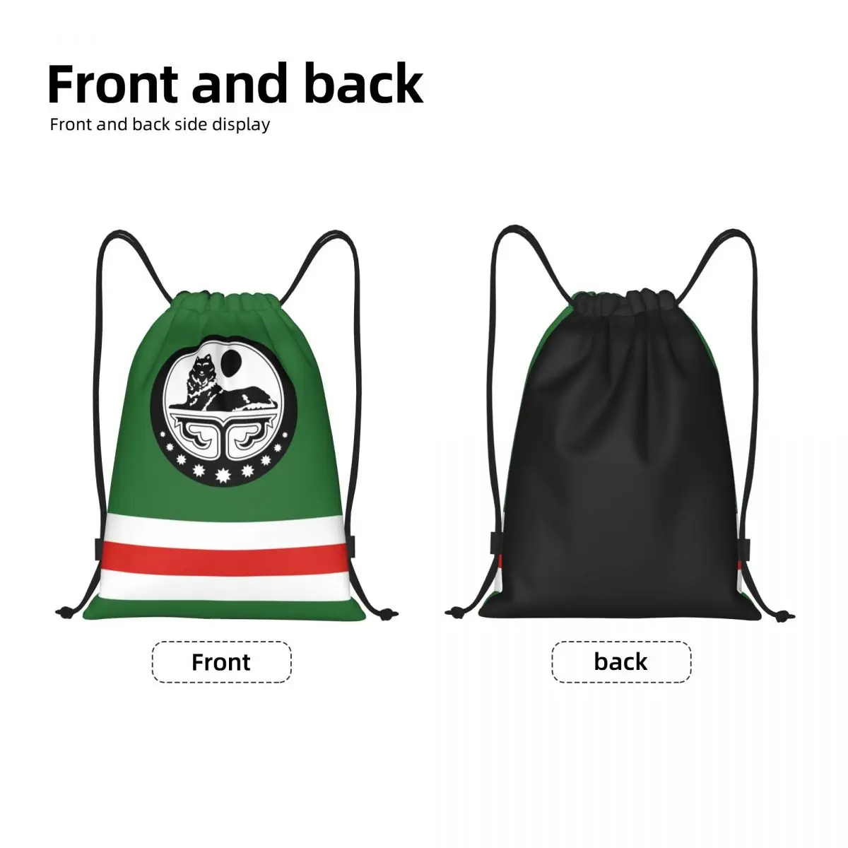 Custom Chechen Flag Drawstring Backpack Bags Women Men Lightweight Chechnya Proud Gym Sports Sackpack Sacks for Traveling