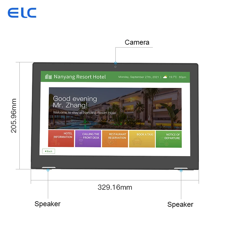 OEM ODM 13.3 بوصة أندرويد اللوحي RK3566 5M/P معالج ثماني النواة 2GB لافتات رقمية على شكل حرف L جهاز طلب المطاعم