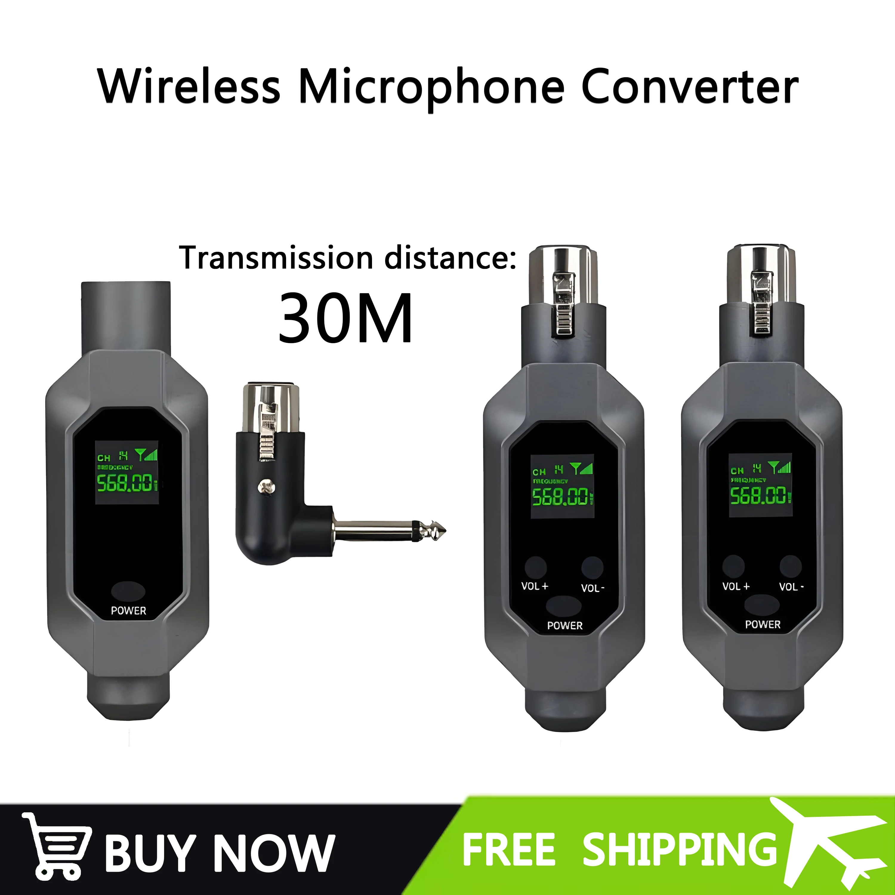 Convert wired microphone to wireless XLR Transmitter Receiver System for Dynamic Microphone