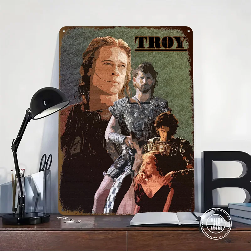 Troy Movie Poster Retro 3D Printed Metal Signs Customized Wall Hanging Gift for Home Decor Room Decoration Art of Murals Items