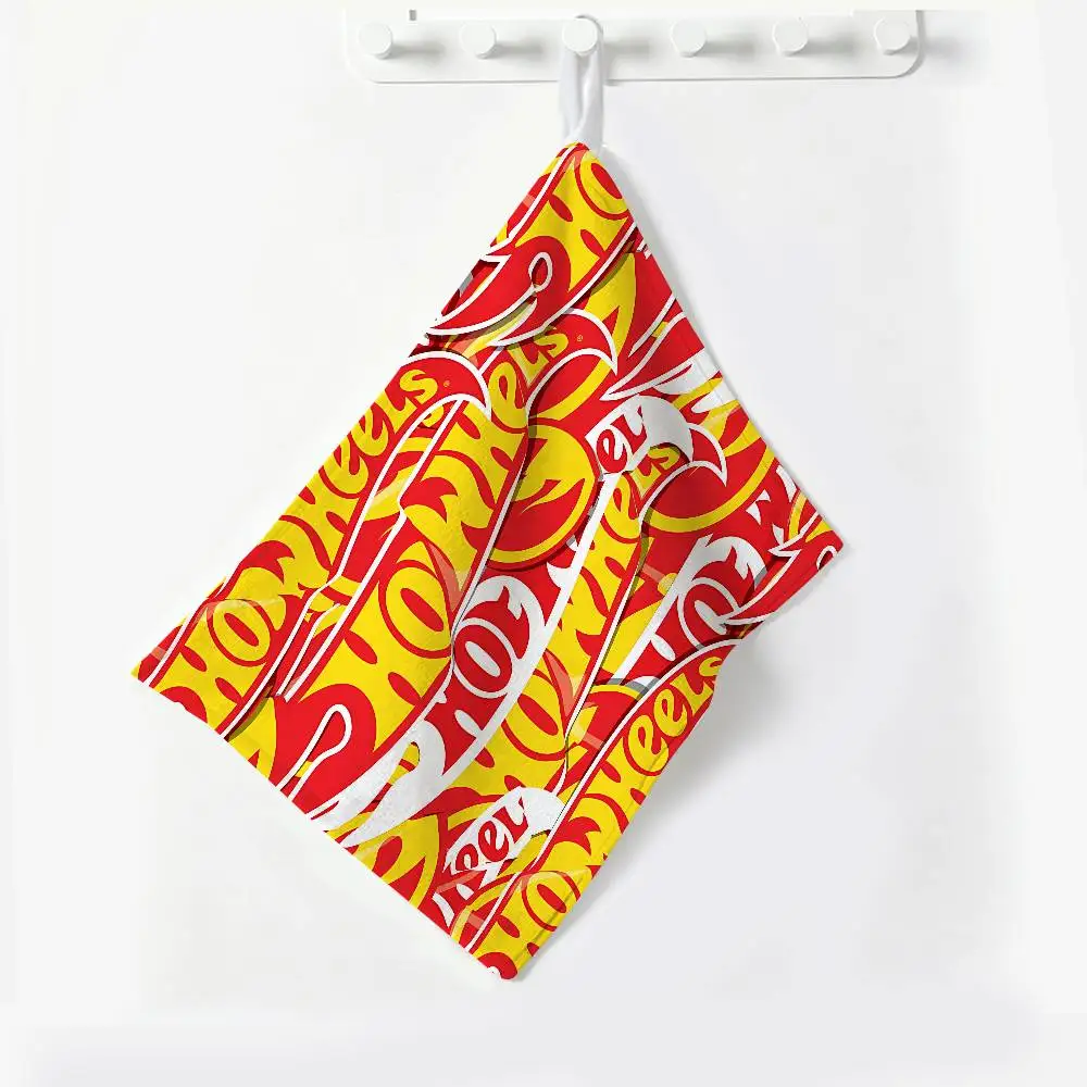 H-Hot Wheels Hanging Polyester Cotton Towel, Reusable Hand Wiping Cloth, Wear Resistant for Home Kitchen Sink