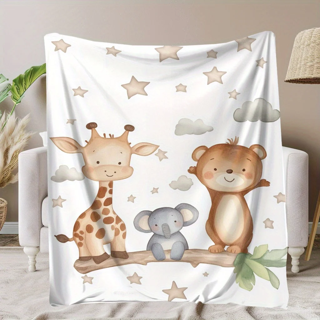 

Cozy Animal-Themed Throw Blanket - Soft Flannel, Perfect for Naps, Camping & Travel | Ideal Gift for Friends, Family & Loved One