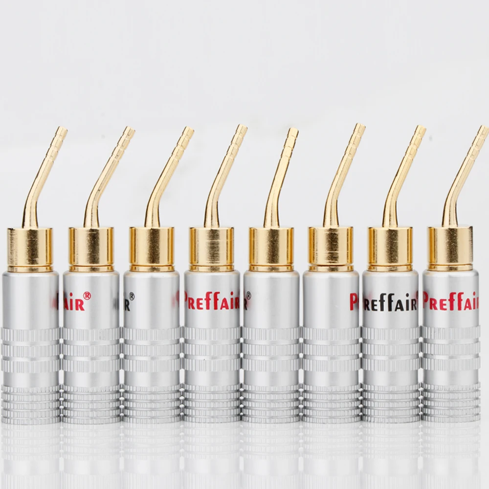 Preffair 24K placcato oro 4mm spina a banana 2mm tipo pin cavo altoparlante audio fai da te adattatore HiFi connettore a banana