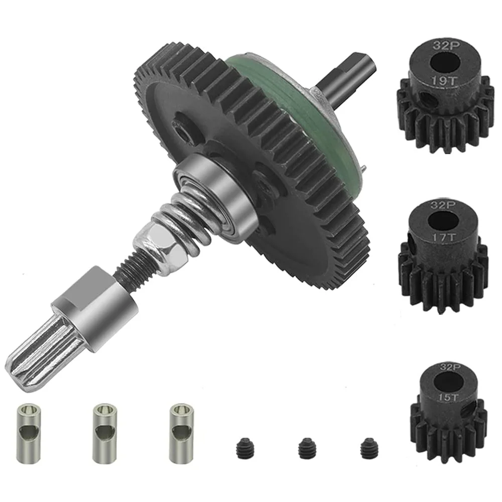 Metal 6878 Differential Gear Slipper Clutch and 32P 15T/17T/19T Pinions Gear Set for Traxxas Slash Rustler Stampede 4X4