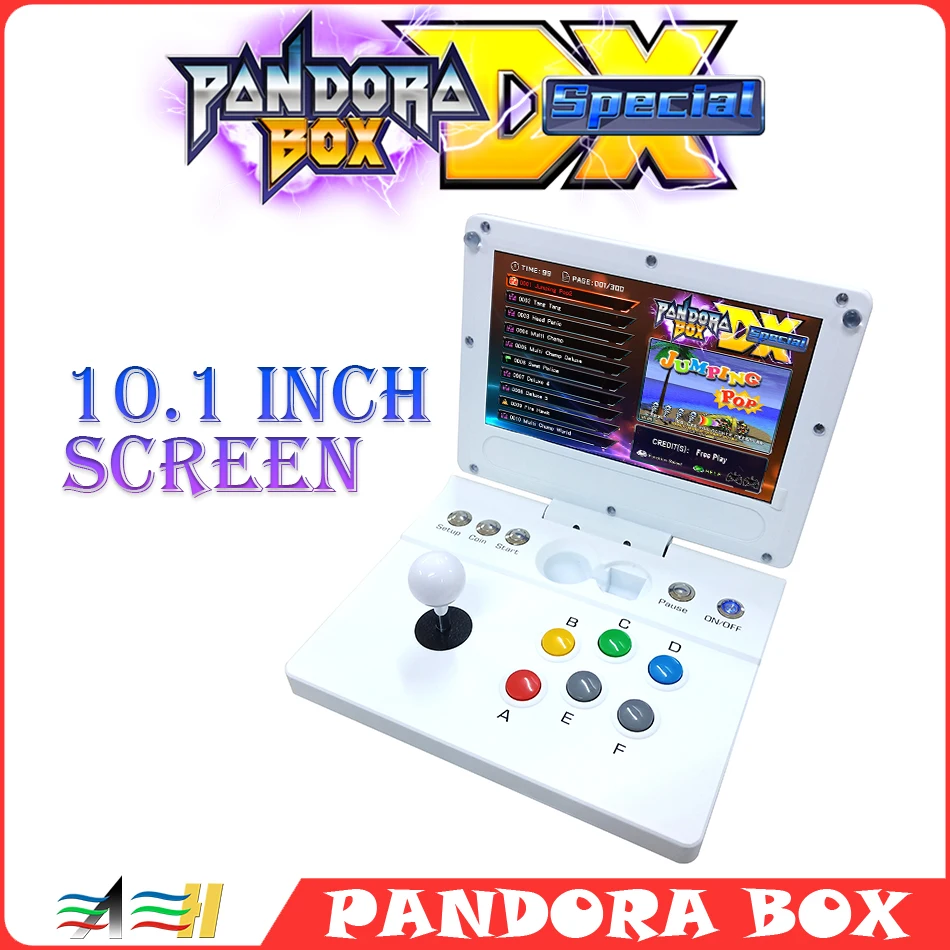 

A Folded Flip 10.1 inch retro Arcade Pandora Box DX Special 5018 in1 Save Function Joysticks Portable Retro Game Console Cabinet