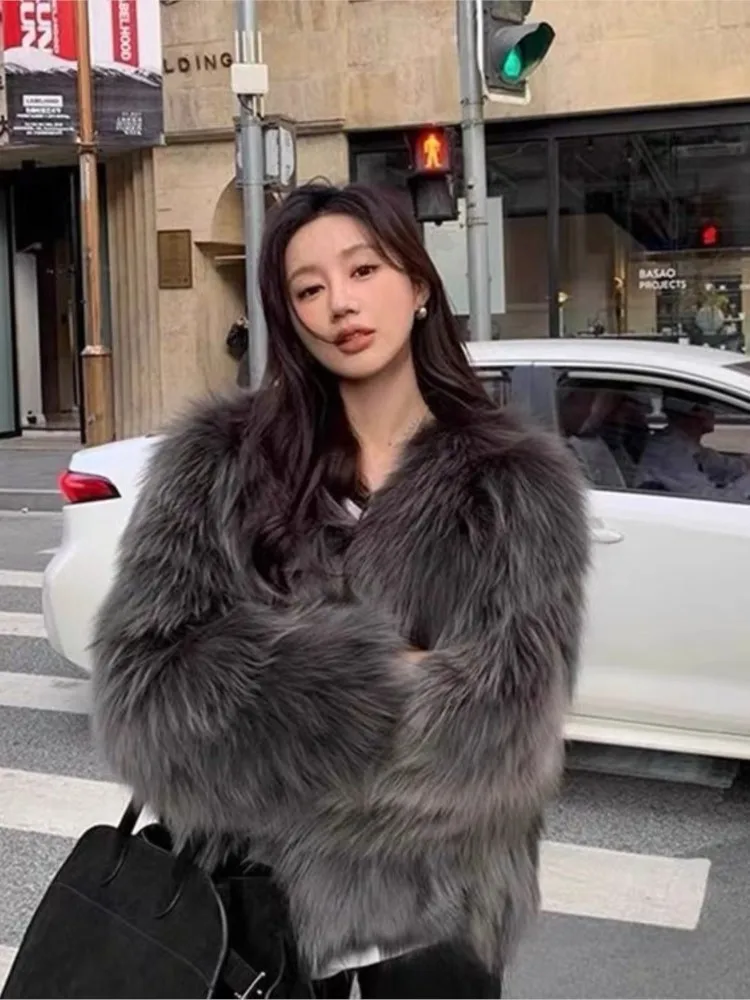 

Winter Clothes Woman Fur Coat Winter Young Thick Short Warm Temperament Intellect Outerwears Commuting Loose All-match Trendy