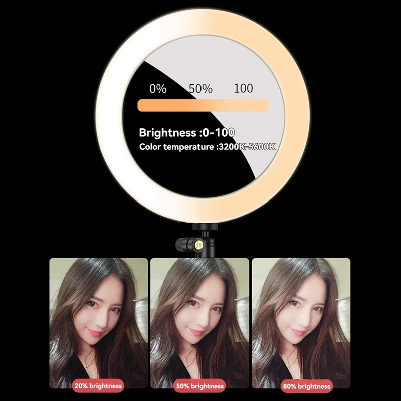 10-inch dimbaar ringlicht LED-ring Koud en warm Selfie Foto Live-uitzending Invullicht voor video Live-uitzending