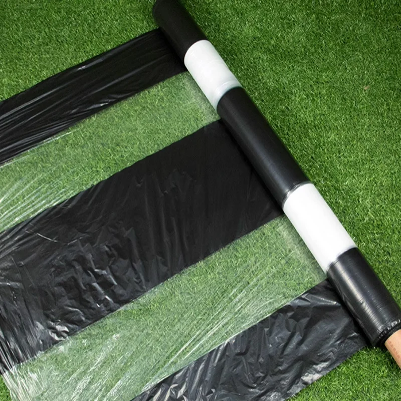 10m 0.008mm Mulch Film PE Black White Plastic Mulch Garden Ground Cover Film Frost Protection Keep Warm Weed Control