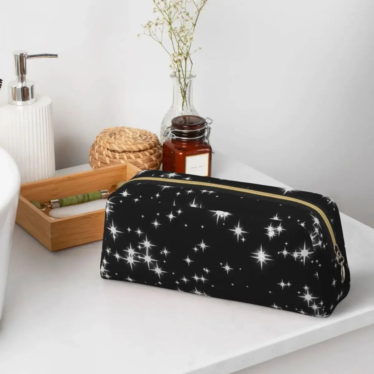Sparkling Starry Night Effect 4 Pencil Case Pencil Pouch Large Capacity Pen Box Pencil Bag for Students School