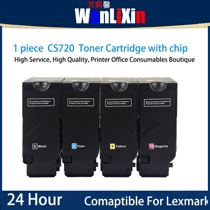 

1PIECE 74C1SK0 74C2SK0 74C30K0 Toner Cartridge With chip Compatible For Lexmark CS720de/CS725de/CX725de/CX725dhe