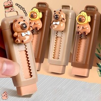 Retractable Pencil Eraser Cute Capybara Drawing Graffiti Eraser Push-Pull Eraser For School Office Supplies Students Stationery