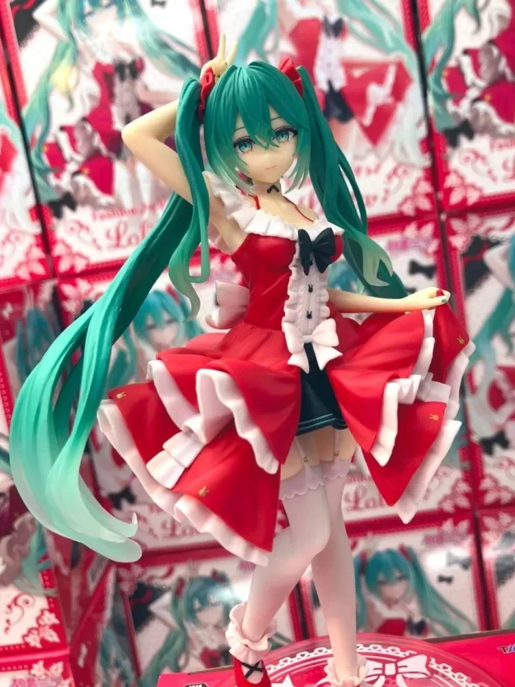 Original Taito Hatsune Miku Fashion Lolita Miku Anime Figure Collection Model Garage Kit Desktop Ornaments Toy Kid Birthday Gift