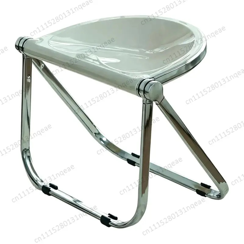 Modular Folding Stool Chrome-plated Steel Frame Space-saving Environmentally Friendly Seat Indoor and Outdoor Portable