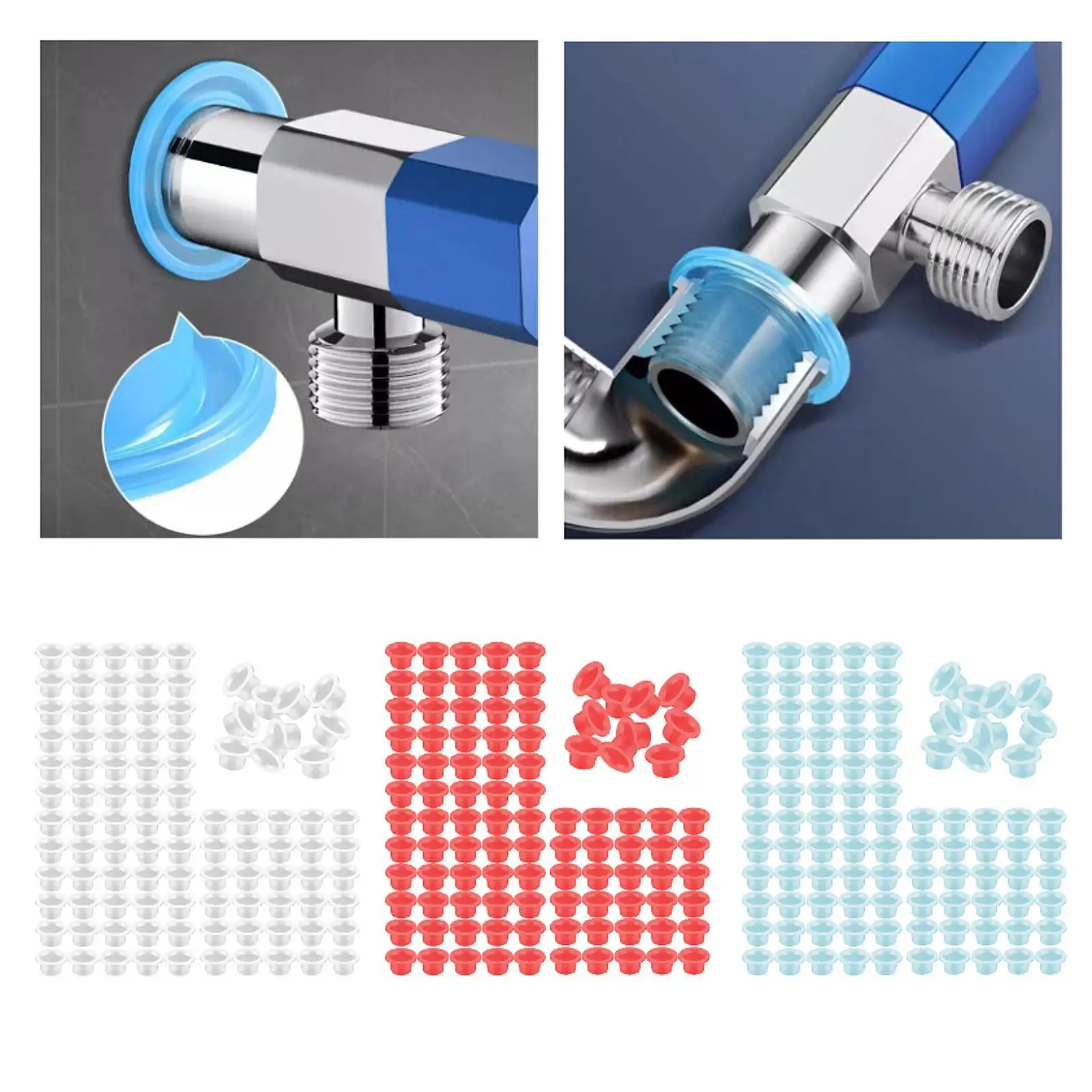 100Pcs Waterproof Faucet Seal Rings Pipe Sealing Rings Replaces Silicone Stopper
