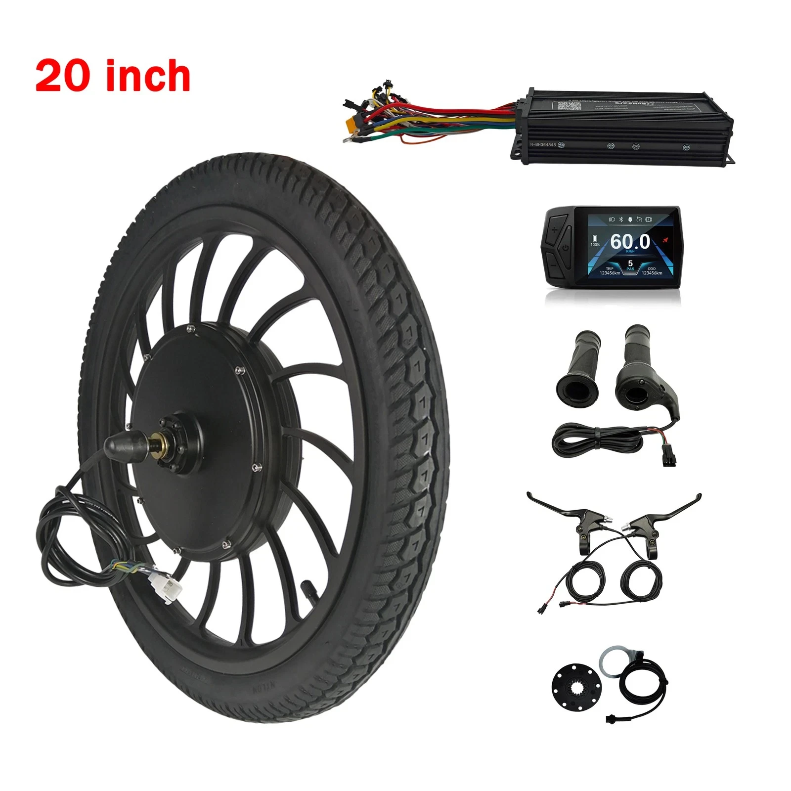 

Ebike 36V 48V 52V 1000W Front or Rear Motor Integrated Wheel Conversion Kit 16" 20"