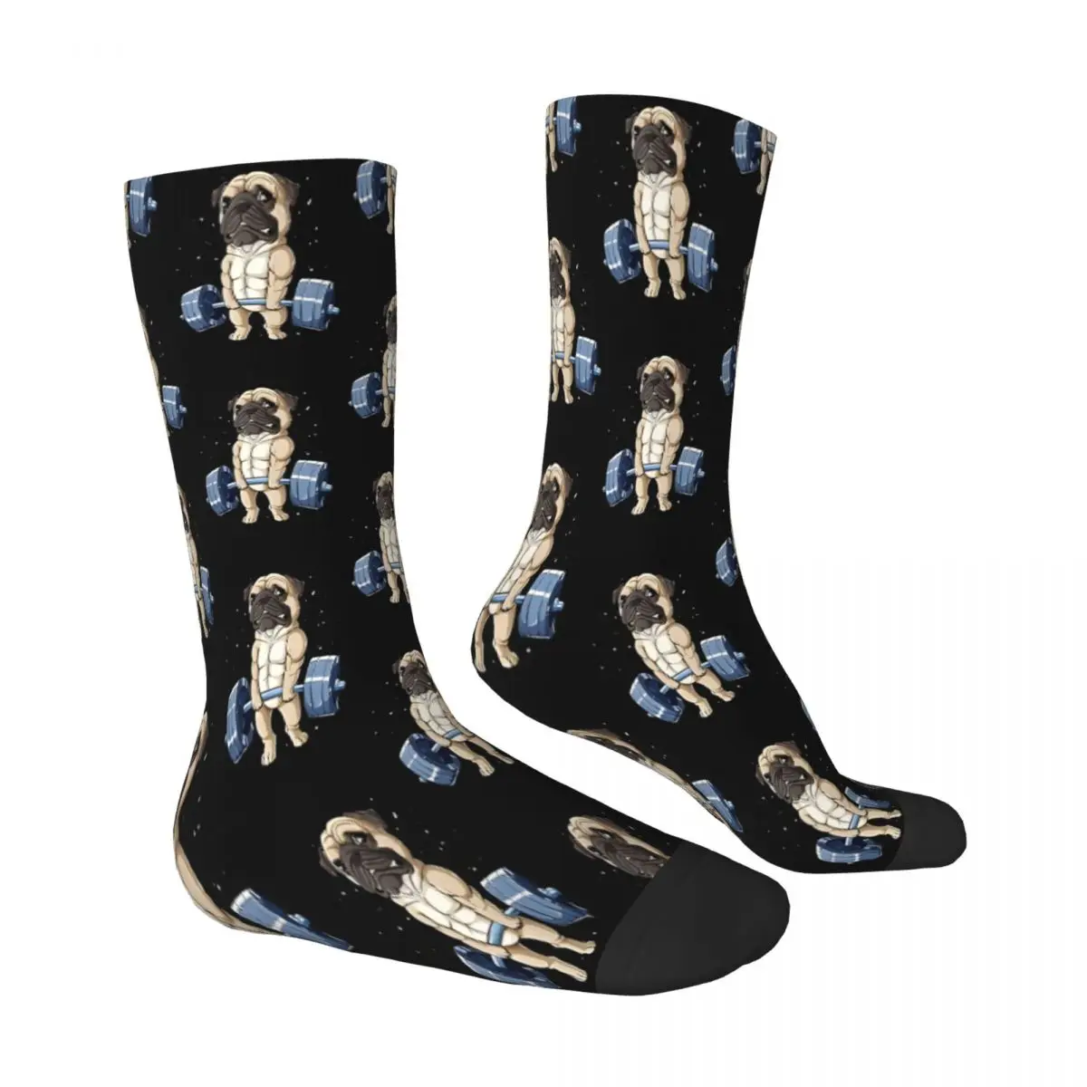 Weightlifting Pug Weightlifting Sock Printed Man Polyester