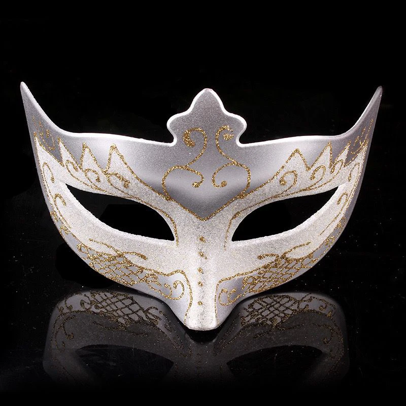 

Women Men Shiny Masquerade Ball Masks Sexy Vintage Venetian Mardi Gras Bar Party Half Face Mask Costume Cosplay Accessory Black