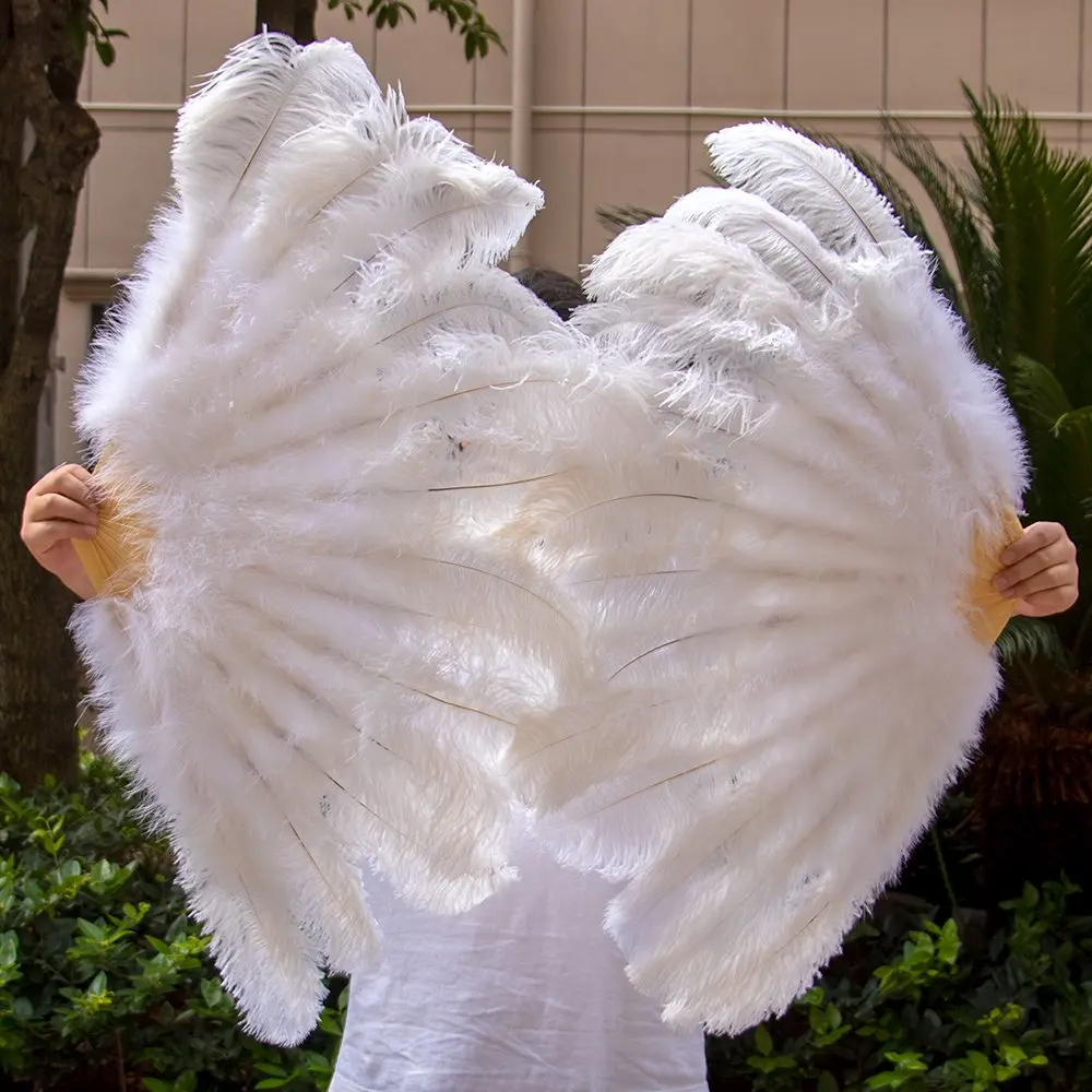 

100cm 130cm Large Size Ostrich With Marabou Feather Fan Carnival Dance Party Show Decorative plumes Crafts Customizable Color