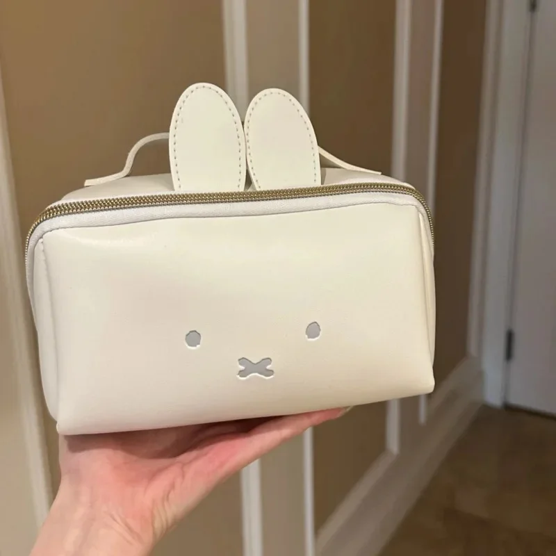 Cartoon Kawaii Miffy Rabbit Cosmetic Bag Handbag Portable Washing Bags Multifunctional Storage Stationery Supplies Pencil Case image 4