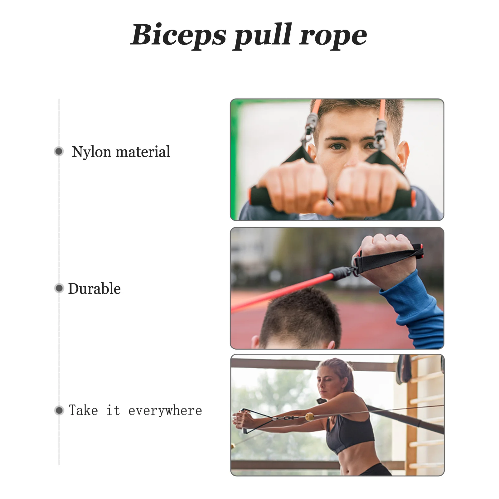 

1Set Home Gym Pulley Cable System Lightweight Fitness Rope Compact Storage Exercise Accessory Pulley Cable Biceps Rope