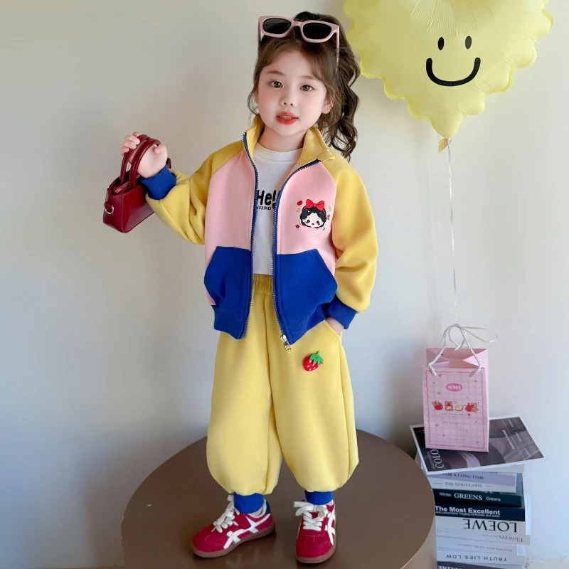 

Korean Snow White Girls Set 2026, Trendy 2-Piece School Outfit for Kids