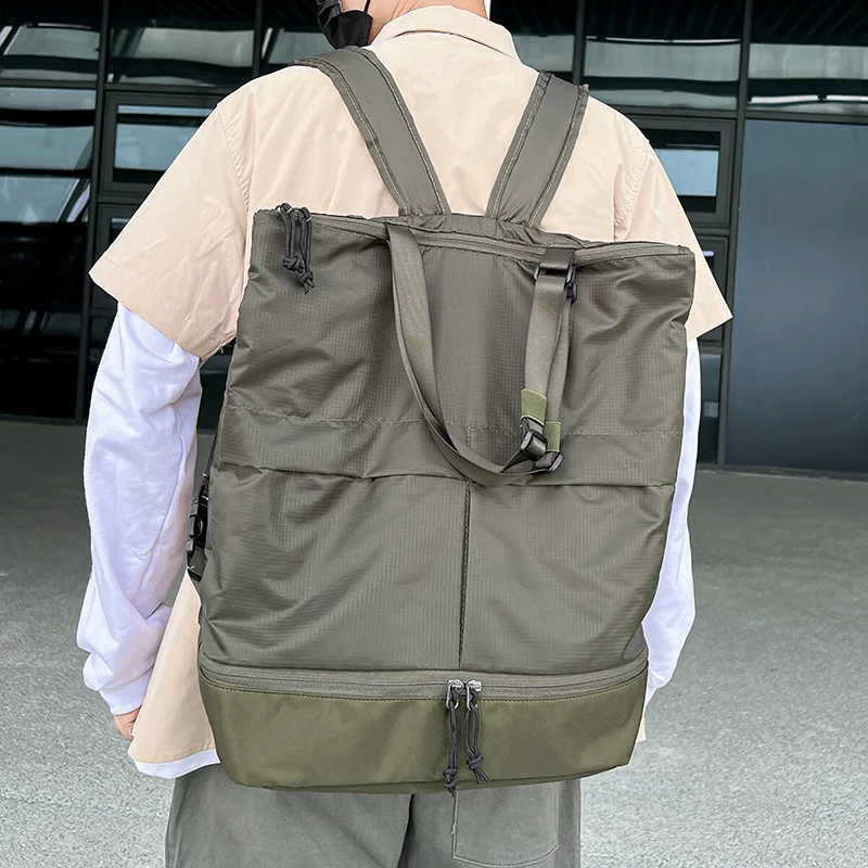 Mochila impermeable de nailon para hombre y mujer, bolsa de gimnasio de gran capacidad, a la moda, de viaje, multifunción, con asa larga