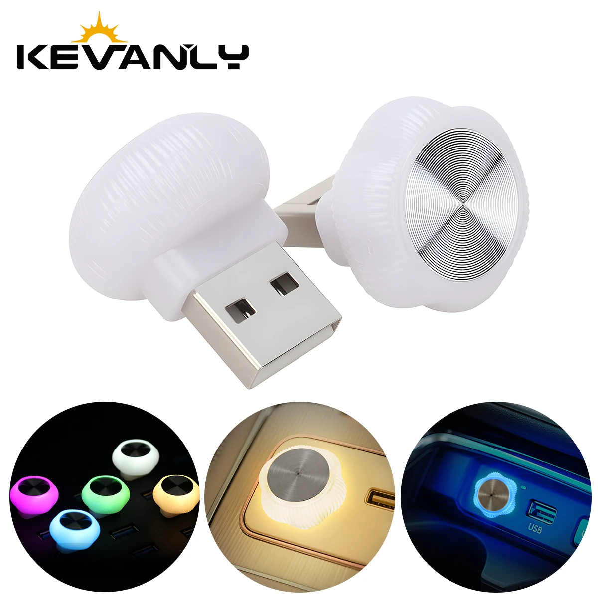Car Mini Flower Shaped USB RGB LED Ambient Light USB Atmosphere Light Portable Plug and Play Auto PC Computer Night Light