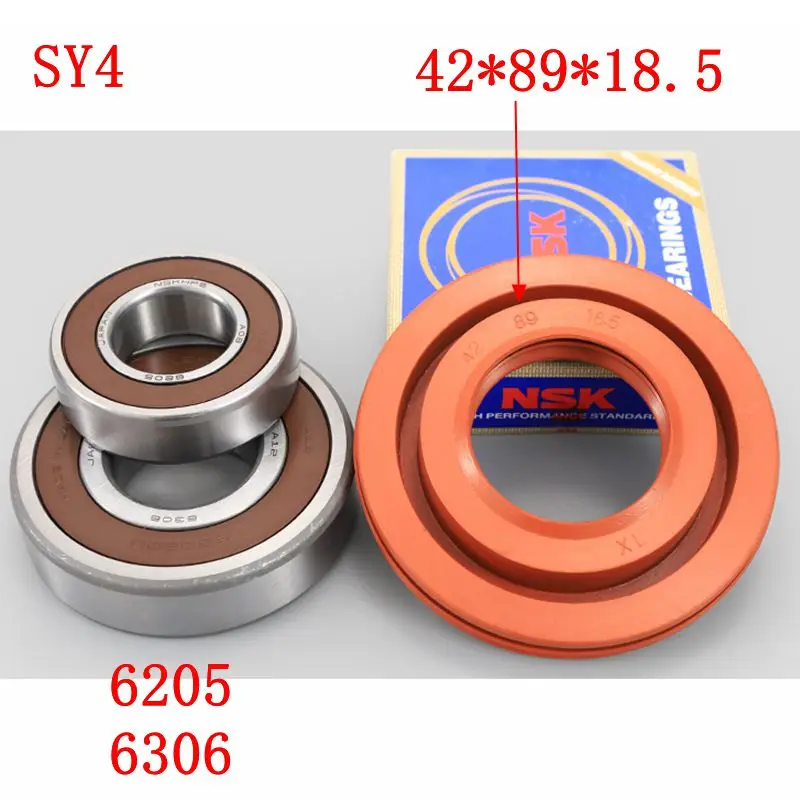 

for Whirlpool drum washing machine Water seal（42*89*18.5）+bearings 2 PCs（6205 6306）Oil seal Sealing ring parts