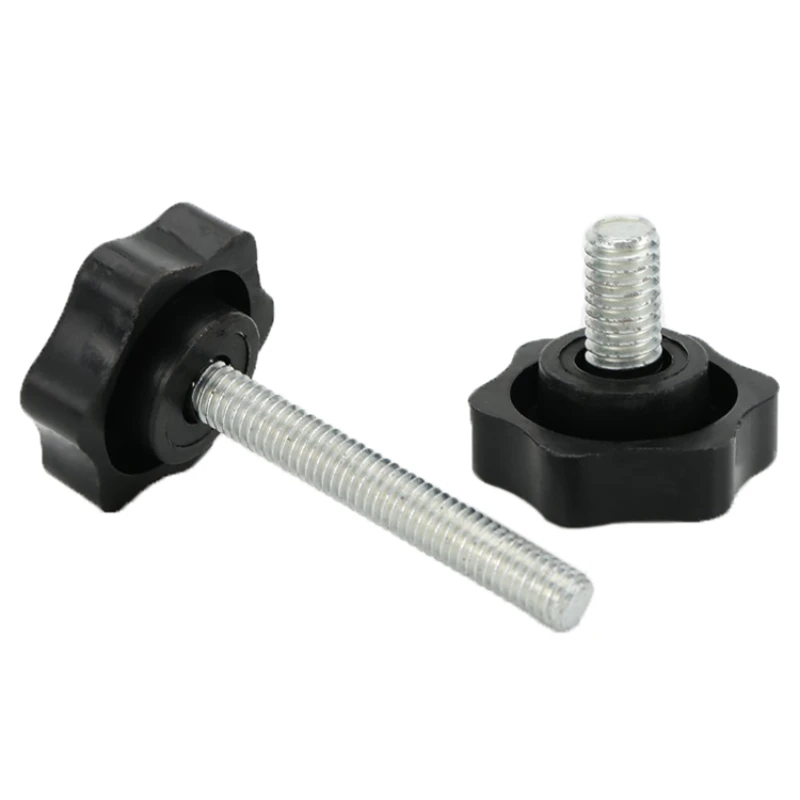 زهر البرقوق مقبض المسمار M4 M5 M6 M8 M10 M12 الكربون الصلب سداسية الموضوع لقط مقبض الترباس تشديد مقبض #4