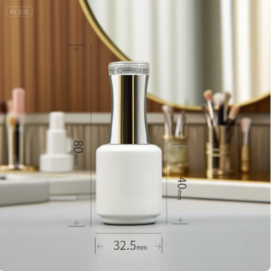 1 個大容量分割空のガラスボトル 15 ミリリットルマニキュアボトル白ラウンドマニキュアボトル
