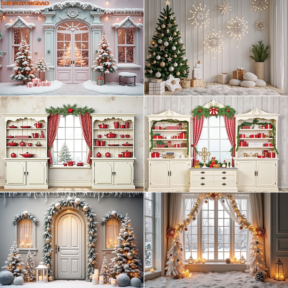 

Christmas 2024 Photography Backdrop Room New Year Xmas Tree Photozone Background Children Photo Studio Photobooth Props