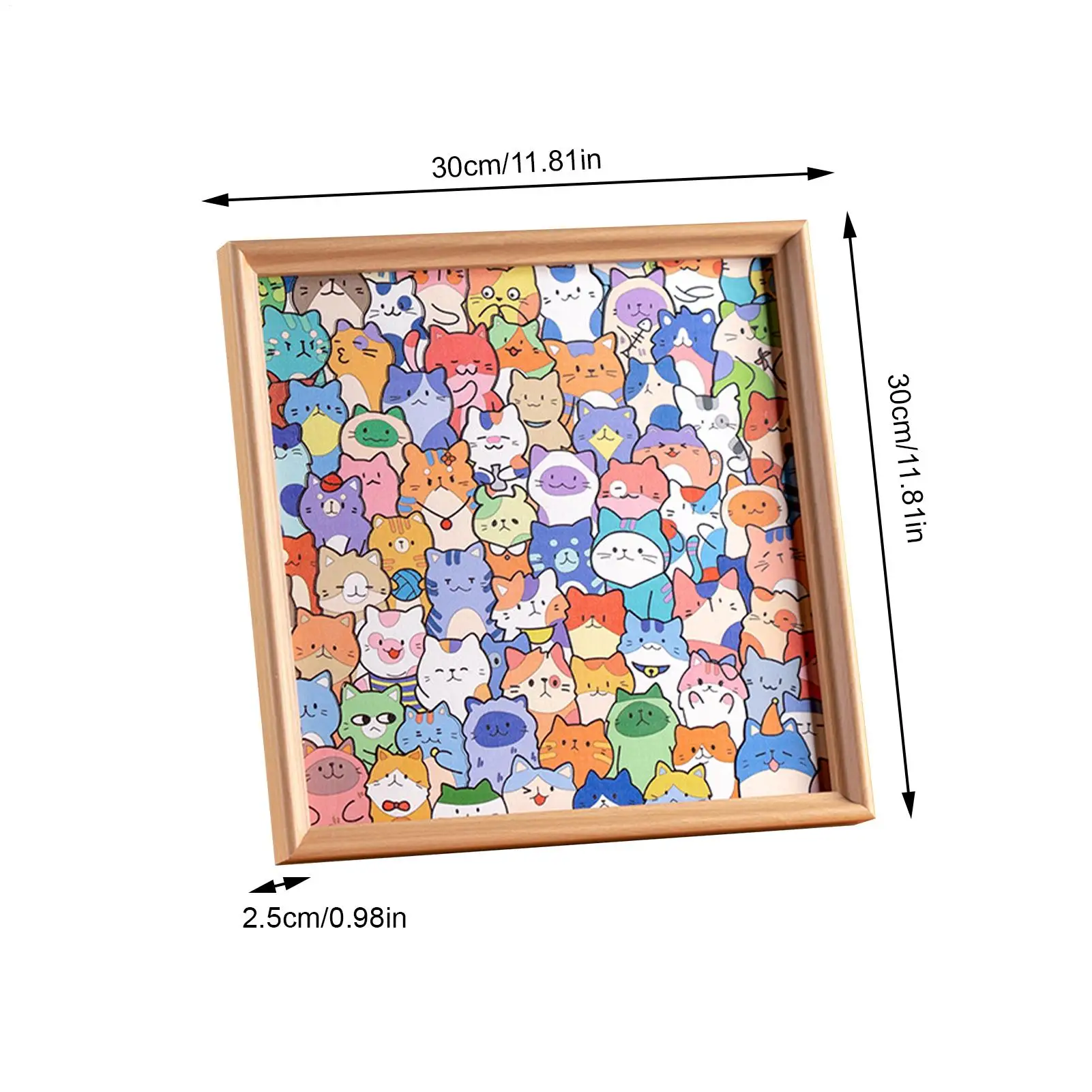Rompecabezas para adultos, rompecabezas de madera 2 en 1 con diseño de gato animal coleccionable, marco de fotos para adultos, mujeres, niños, niñas y jóvenes