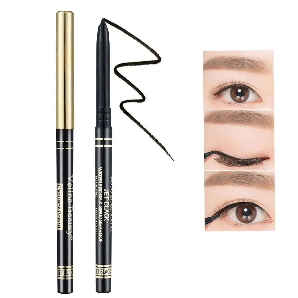 Dauerhafter schwarz-weißer Eyeliner-Gelstift, wasserfest, flüssig, schnell trocknend, Augen nicht blühend, kosmetischer Eyeliner-Liner-Make-up-Stift