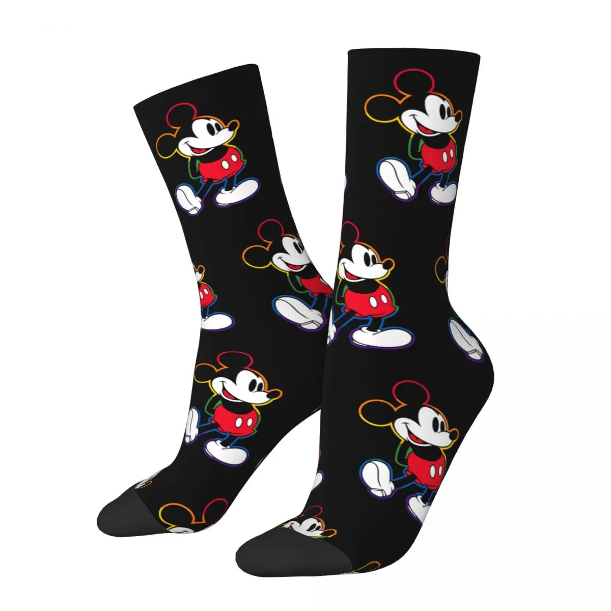 

Mickey Rainbow Outline Design All Season Socks Product for Girls Boys Flexible Crew Socks