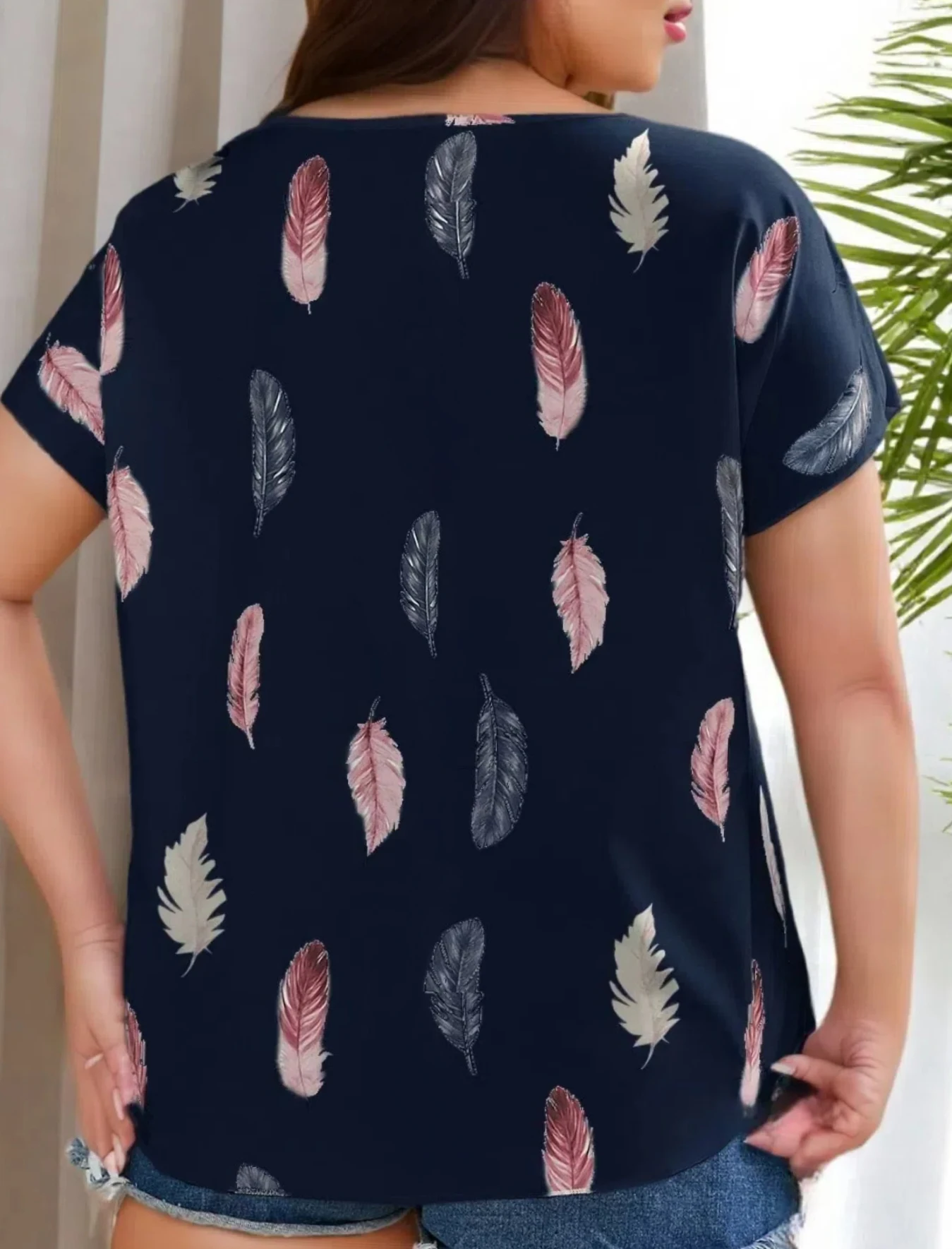 Women's plus size special loose casual top shirt short sleeved spring and autumn popular women's clothing