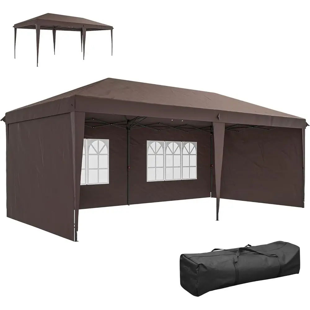 10' x 20' Up Tent with 4 Sidewalls, Heavy Duty Tents or Parties, Outdoor Gazebo with Carrying Bag or Garden, Patio, Coee