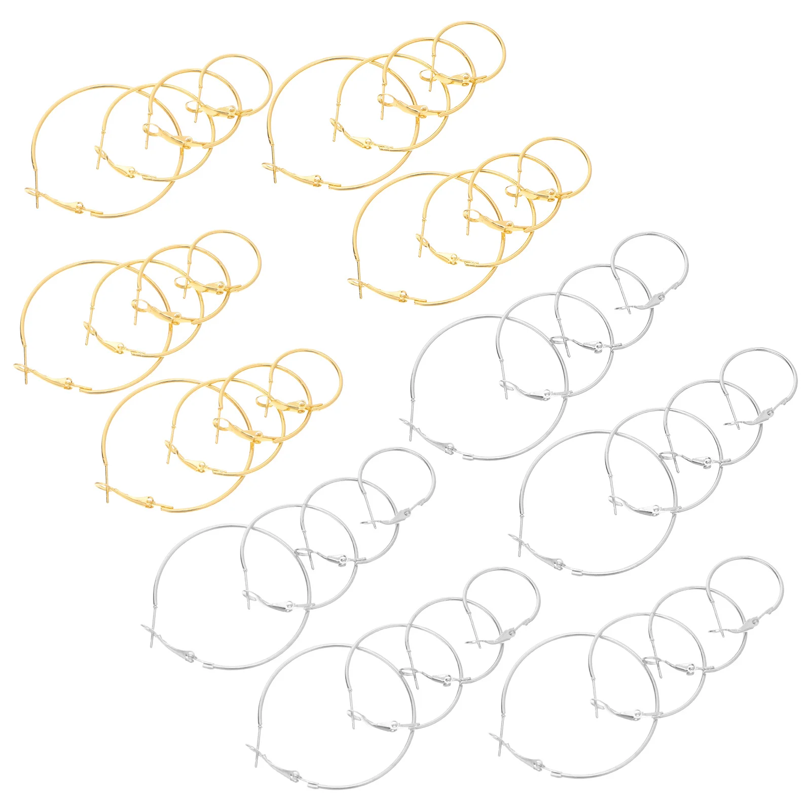 

64 шт. металлические серьги-кольца с застежкой-бабочкой и креветками, открытые обручи с бисером, массивные легкие висячие серьги в винтажном стиле для ювелирных изделий