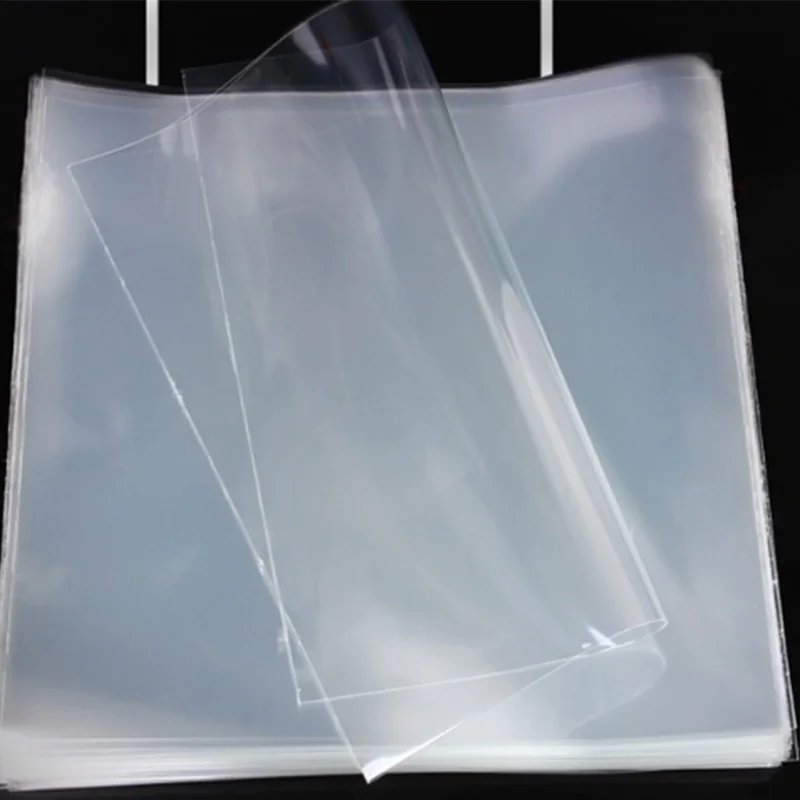 100Pcs LP Vinyl Record Bag 12 Inch Outer Bag Protective Sleeve Black Plastic Envelope Bag Vinyl Record Jacket Tube