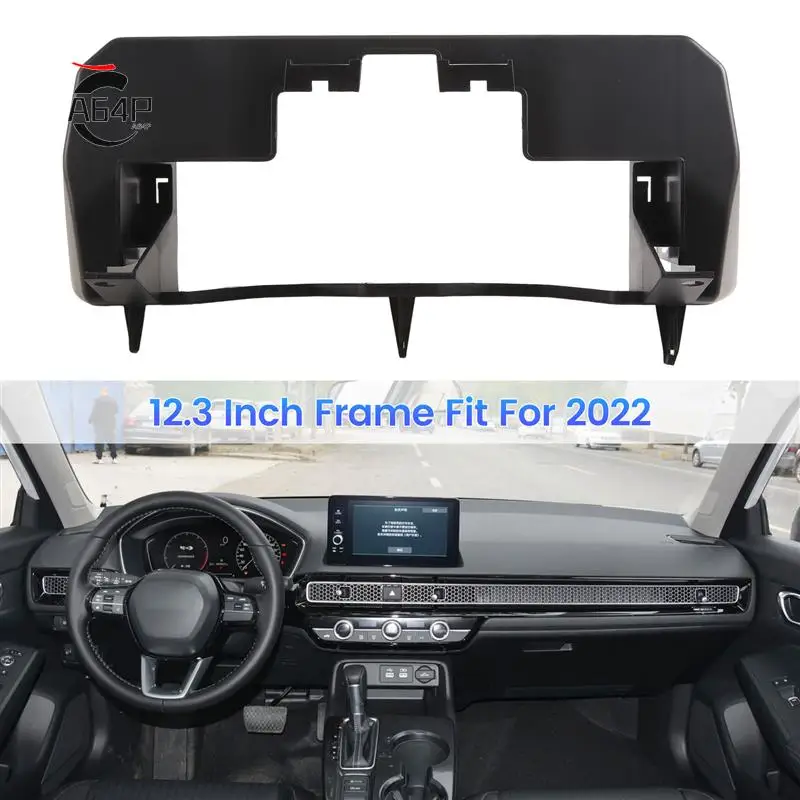 A64P-Car Stereo Radio Fascia Panel Trim 12.3 Inch Frame Fit For Honda Civic 2022