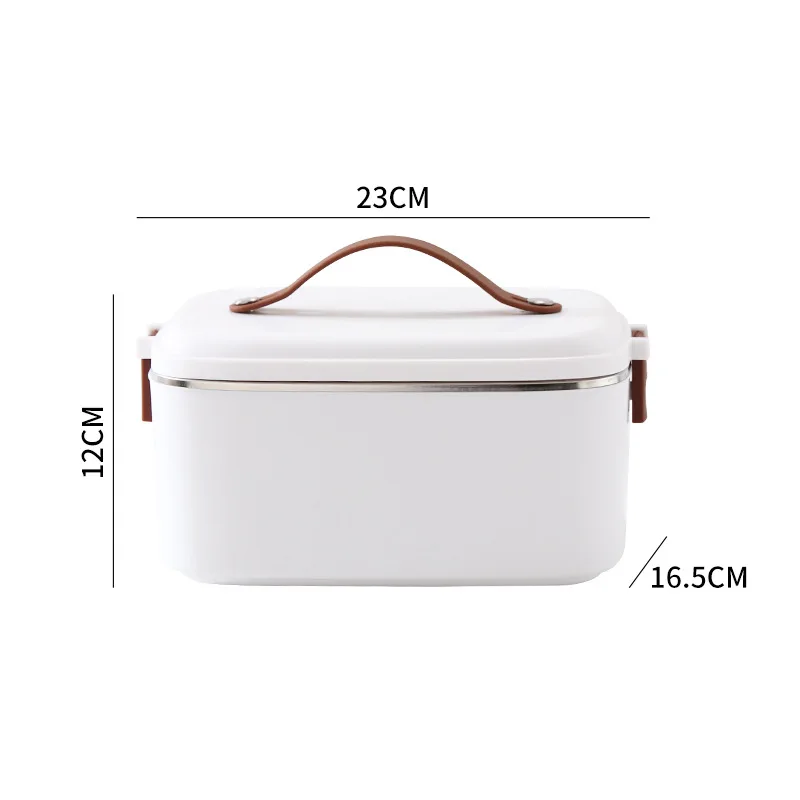 110V/220V/12V Electric Lunch Box Car Cooker 304 Stainless Steel Food Warmer Without Water Heated Bento Box 70℃ Thermal Box 1.8L