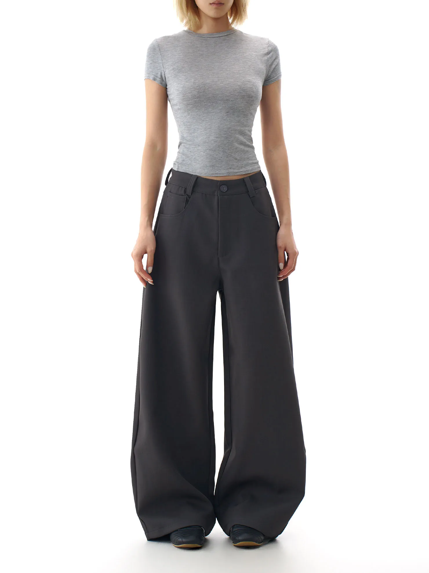

ey Wide Leg American Retro Commuter Pants Women Loose Straight Casual High Waist Long Trousers Ele Sensation
