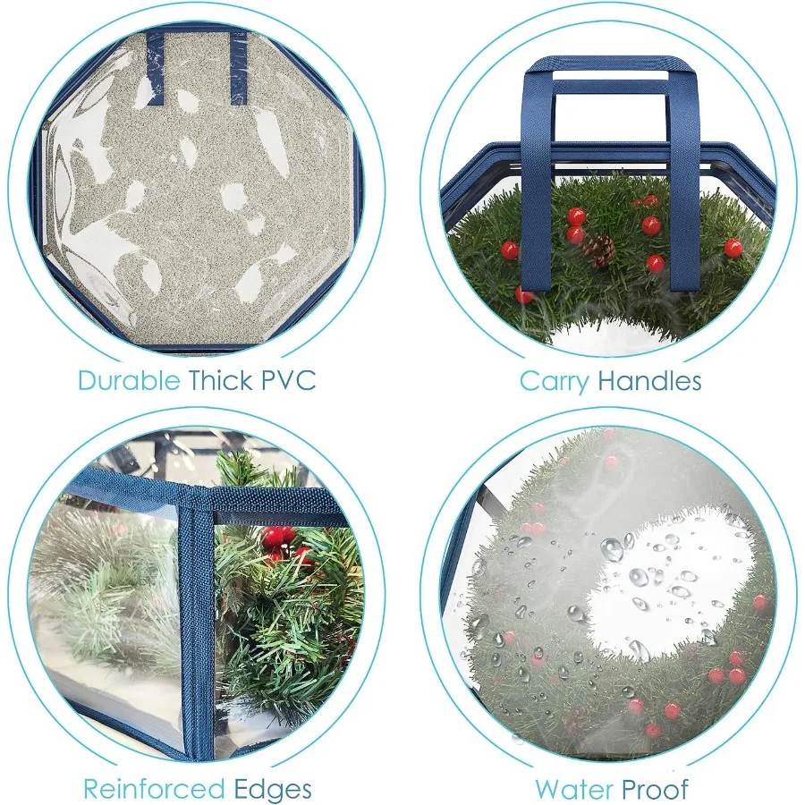 الموقد هاربور إكليل تخزين الحاويات واضح عيد الميلاد إكليل حقيبة التخزين المزدوج سستة ومقابض 36 قسط إكليل تخزين Org