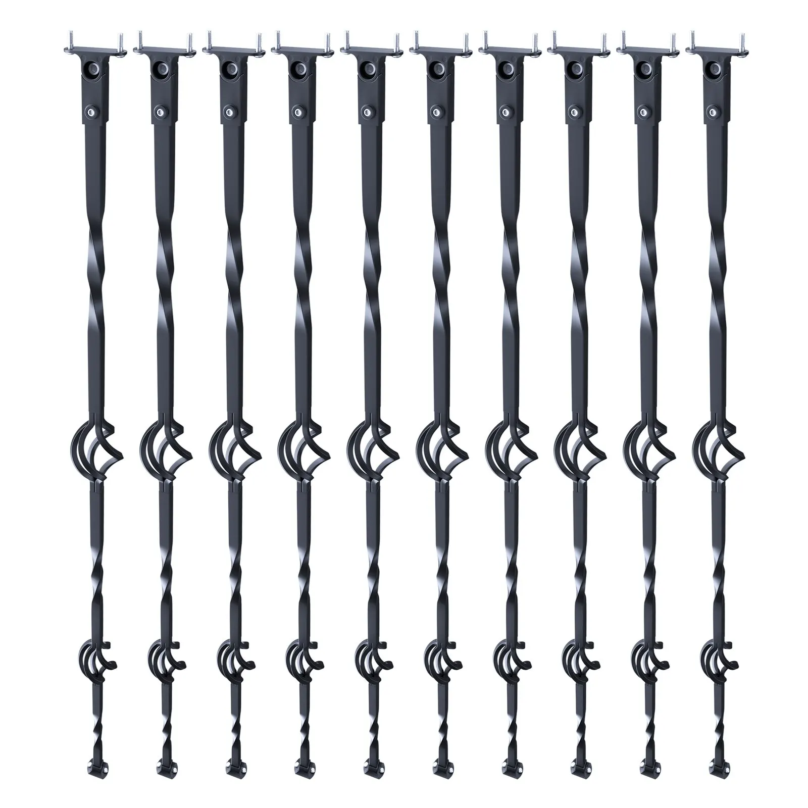 

Staircase Metal Balusters, 44'' X 1/2" Galvanized Steel Decorative Banister Spindles, 10 Pack Deck Baluster With Hollow Double