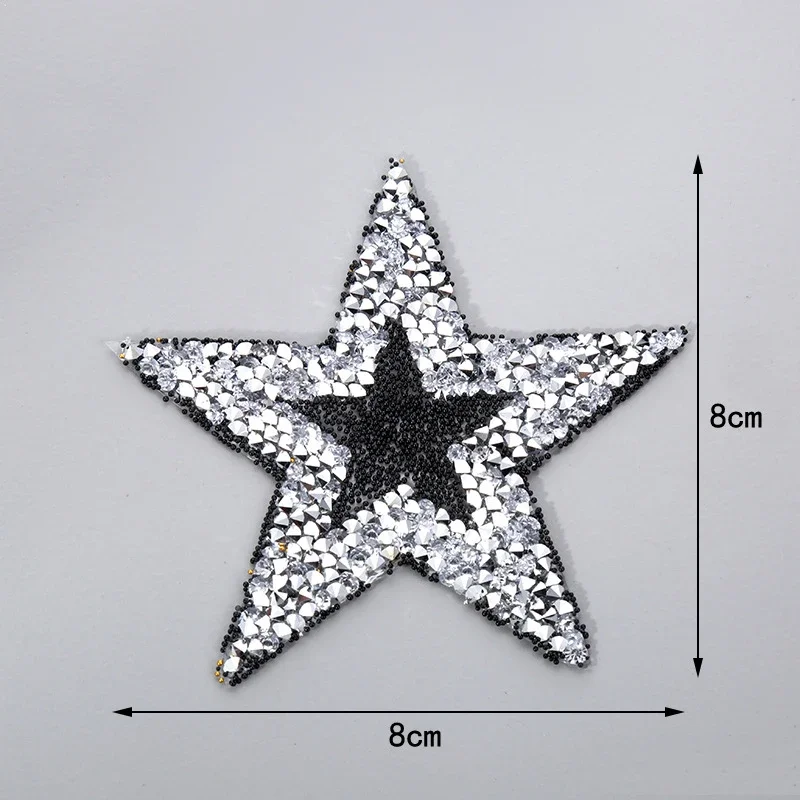 Crystal Rhinestone Star Patches Diy Clothing Iron On Clothes Appliques For Clothing Shoe Bag Multicoloured Pentagram Stickers