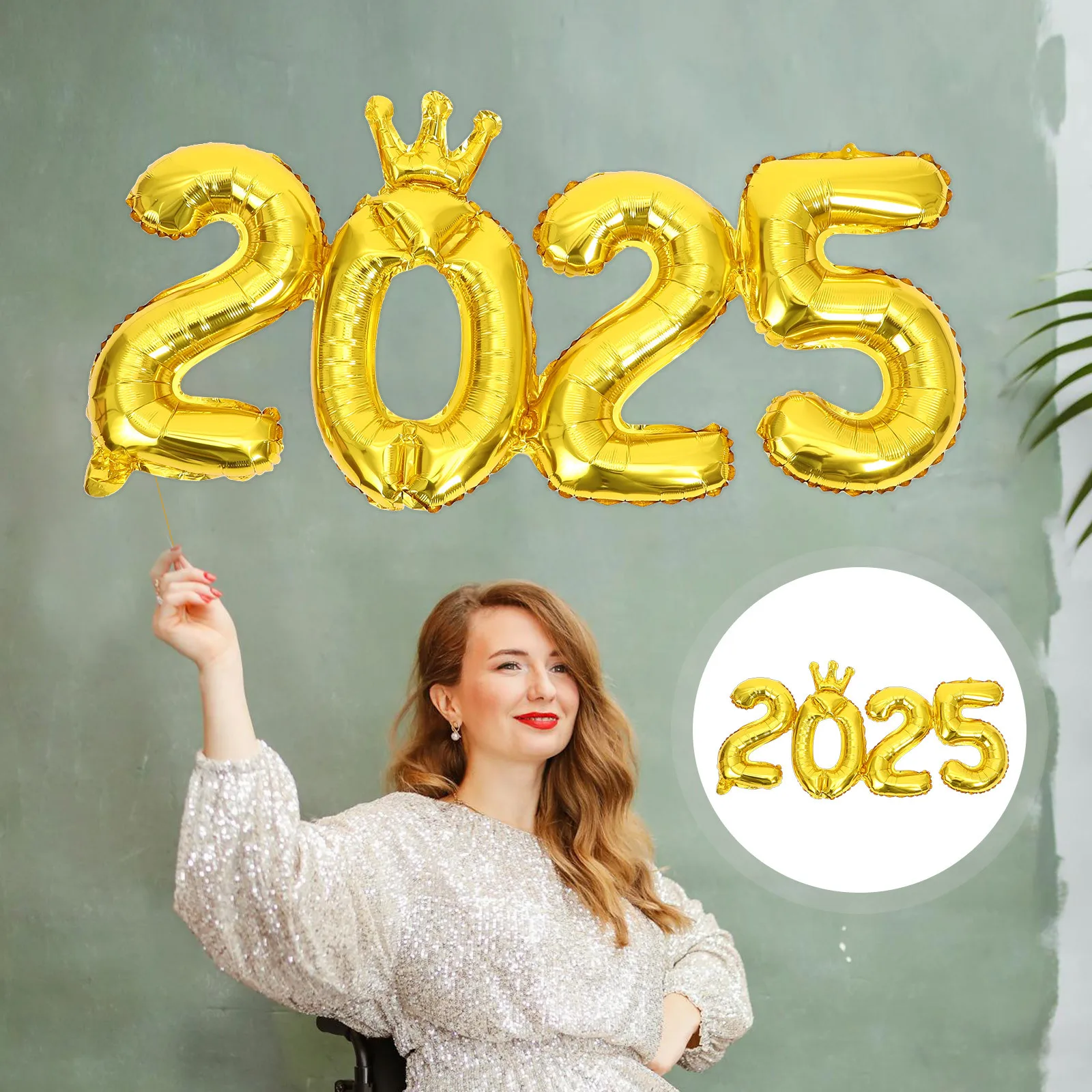 

1pc 2025 New Year Party Balloons Large Number Pvc Decorative Balloons For Graduation Wedding Birthday Party Layout Props