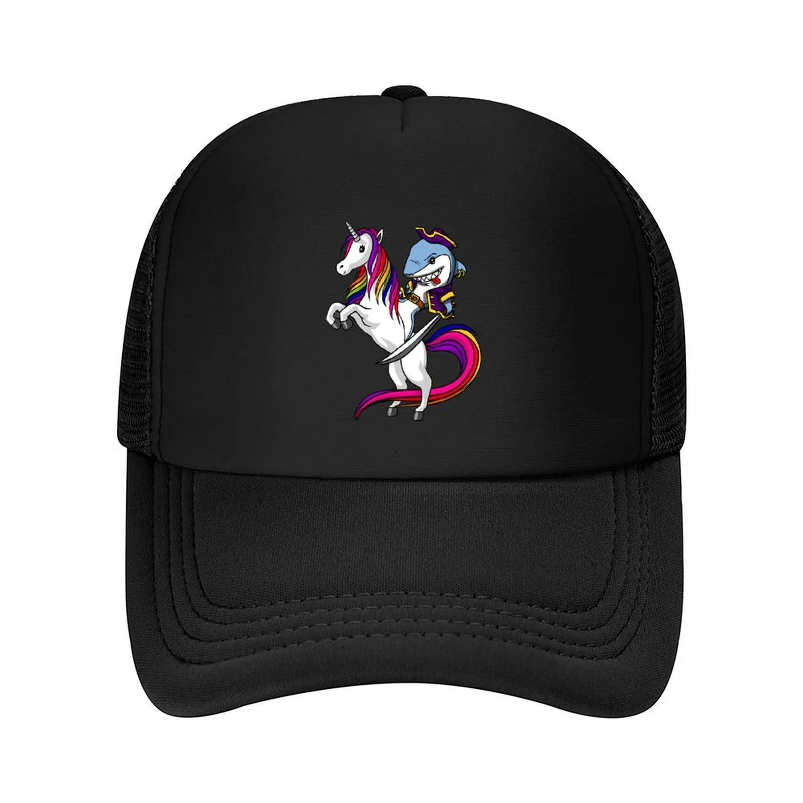 

Shark Pirate Riding Unicorn Baseball Cap custom Hat Winter hat Golf Hat Beach Men Women's