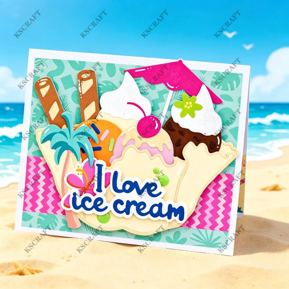 KSCRAFT Sundae Bowl Mini Album Cutting Dies Stencils for DIY Scrapbooking Decorative Embossing DIY Paper Cards