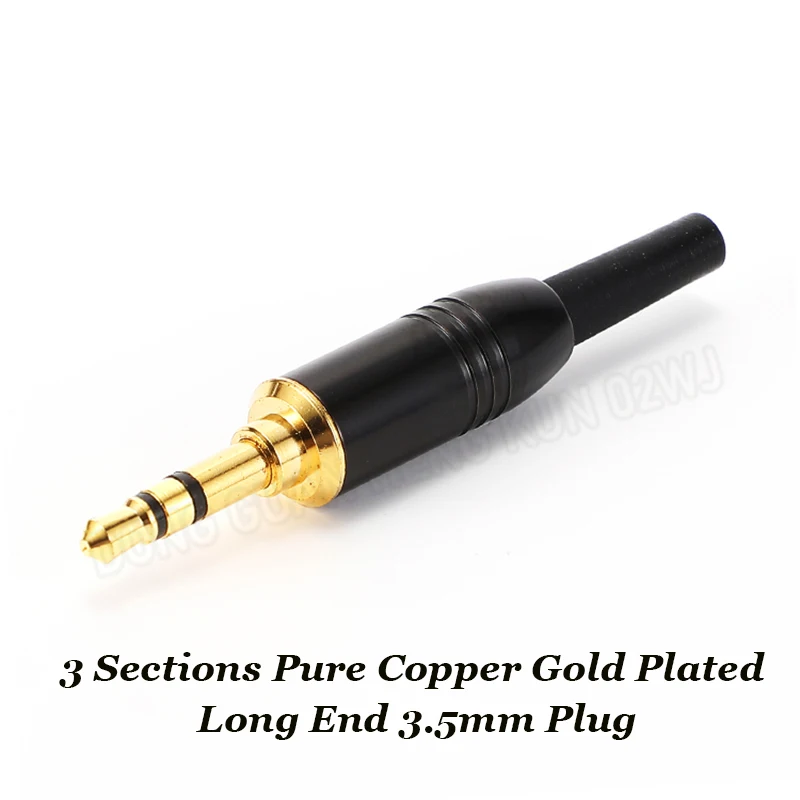 Gold Plated Audio Plug 2/3/4 Section 3.5mm Stereo Headphone Plug With Thread Lock Solder XLR Audio Cable DIY Repair