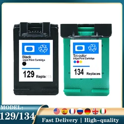 129XL 134XL Deskjet 6943/6983/5943/D4163 8053/8753/2573/D5063 100/6213/h470 Printer Ink Cartridge Replacement for HP 129 134 XL