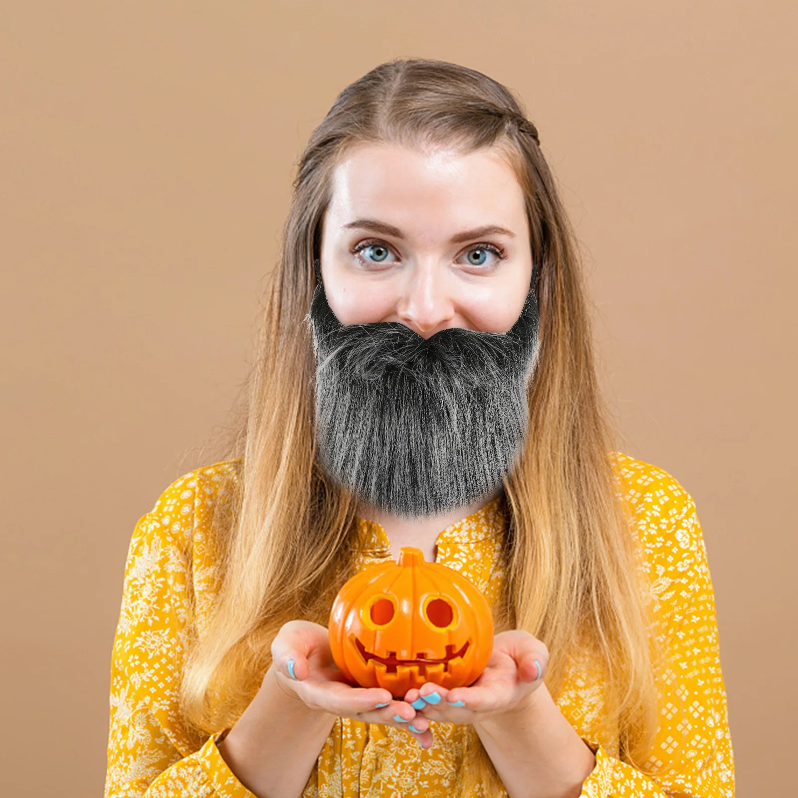 2 قطعة الشارب وهمية تأثيري الدعائم لحية واقعية للحزب حفلة تنكرية أداء صور الدعامة لحية وهمية واقعية